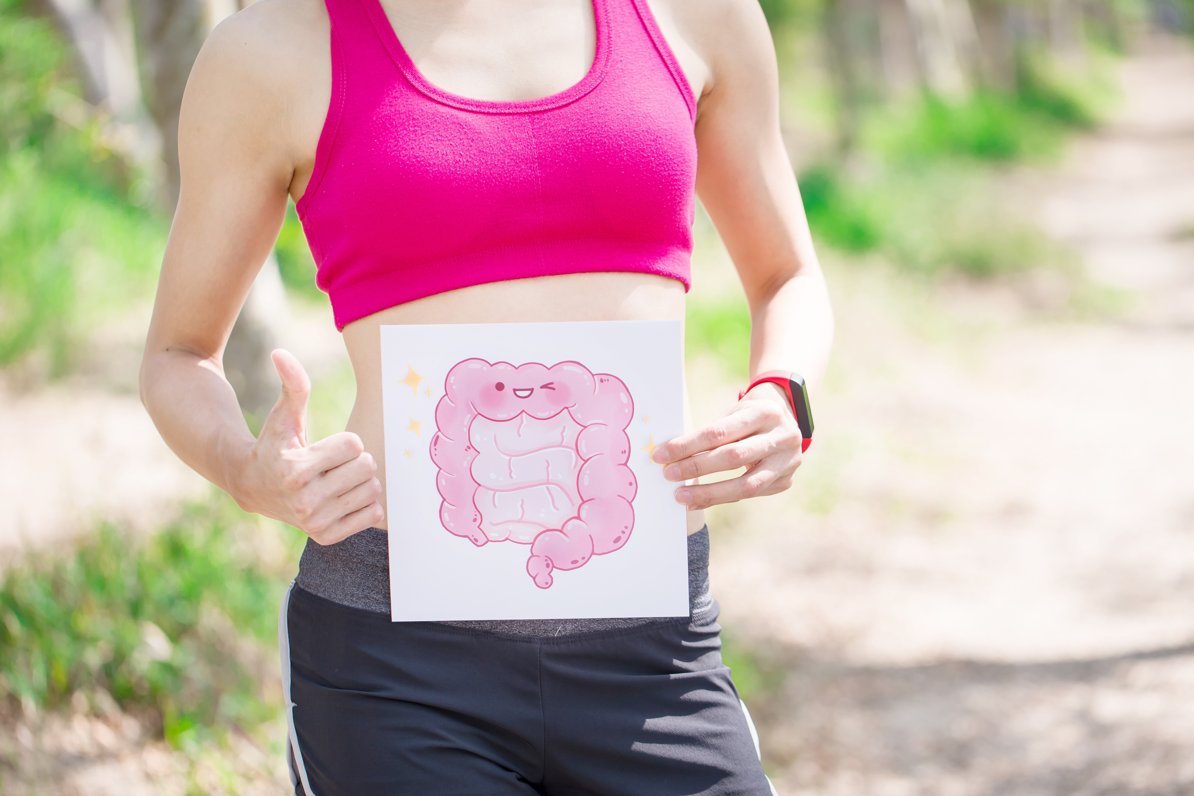 woman take intestine board